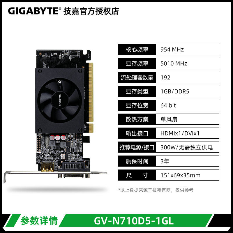 Gigabyte & 710D5-1gl【 6 stage Interest free 】 Jijia GTX1650   SUPER / GTX1050Ti   4G Desktop computer Graphics card GT710