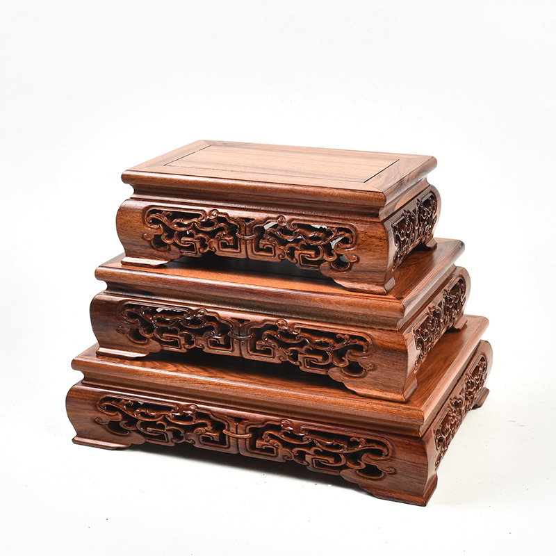 Redwood base solid wood rectangle jade stone furnishing articles planter base square for FoTai Buddha base