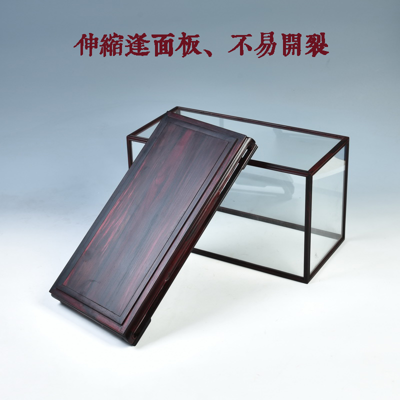 Pianology picking annatto cage treasure jade solid wood to the niches display cover dust cover the glass for the base can be customized