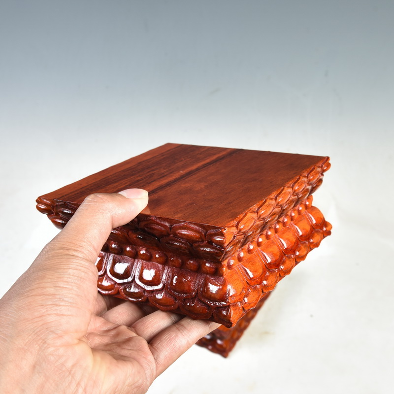 Solid wood base guanyin Buddha base Solid wood with rectangular wooden Buddha jade stone lotus base