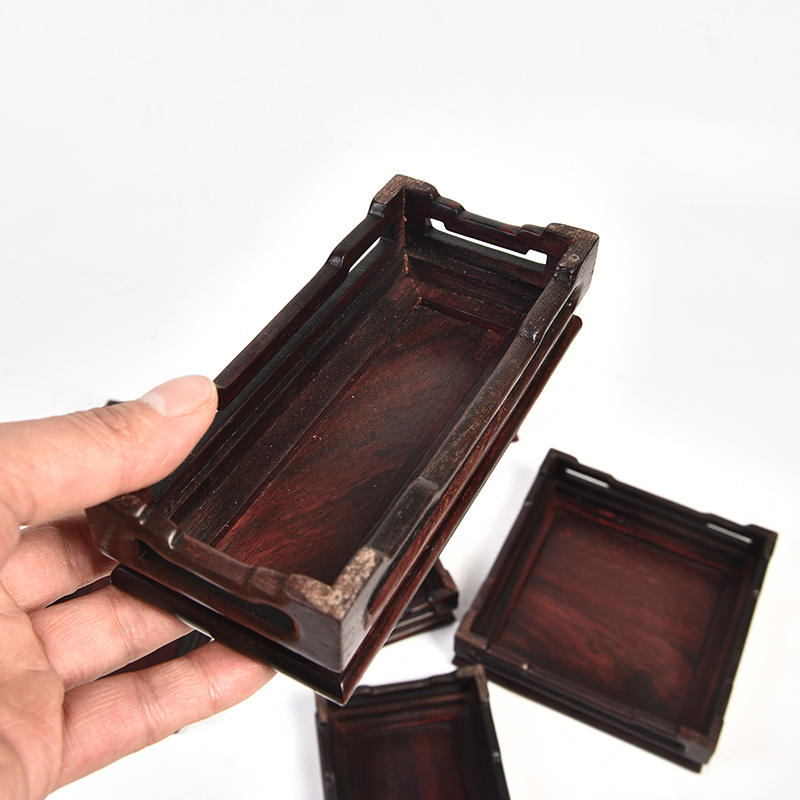 Pianology picking large assists ebony huang annatto handicraft furnishing articles of Buddha flowers miniascape base solid wood frame