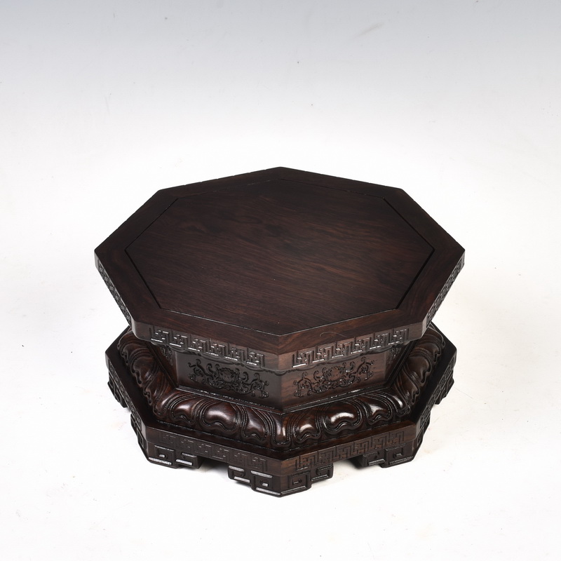 Redwood base for Buddha furnishing articles heightening anise wood stone lotus jade Buddha guanyin kong base