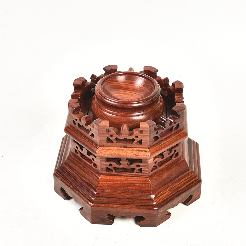 Pianology picking red crystal ball can rotate woodcarving figure of Buddha base base gourd water solid wood handicraft furnishing articles