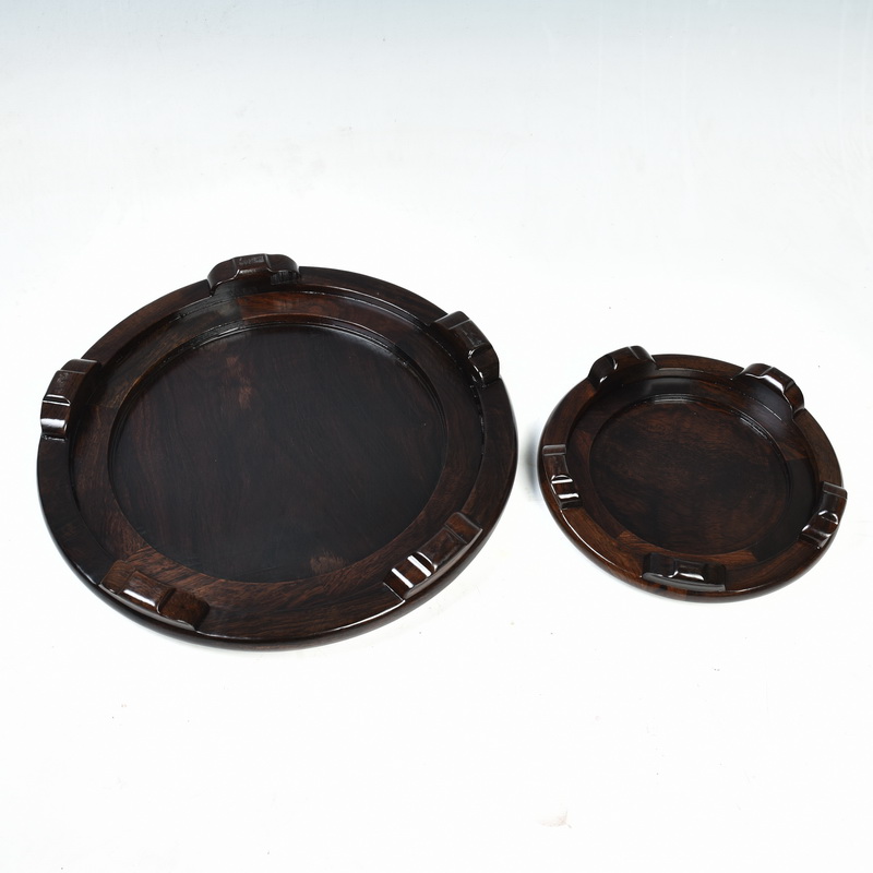 Ebony woodcarvings, circular base solid wood Buddha feng shui furnishing articles base wooden vase, the teapot tea base