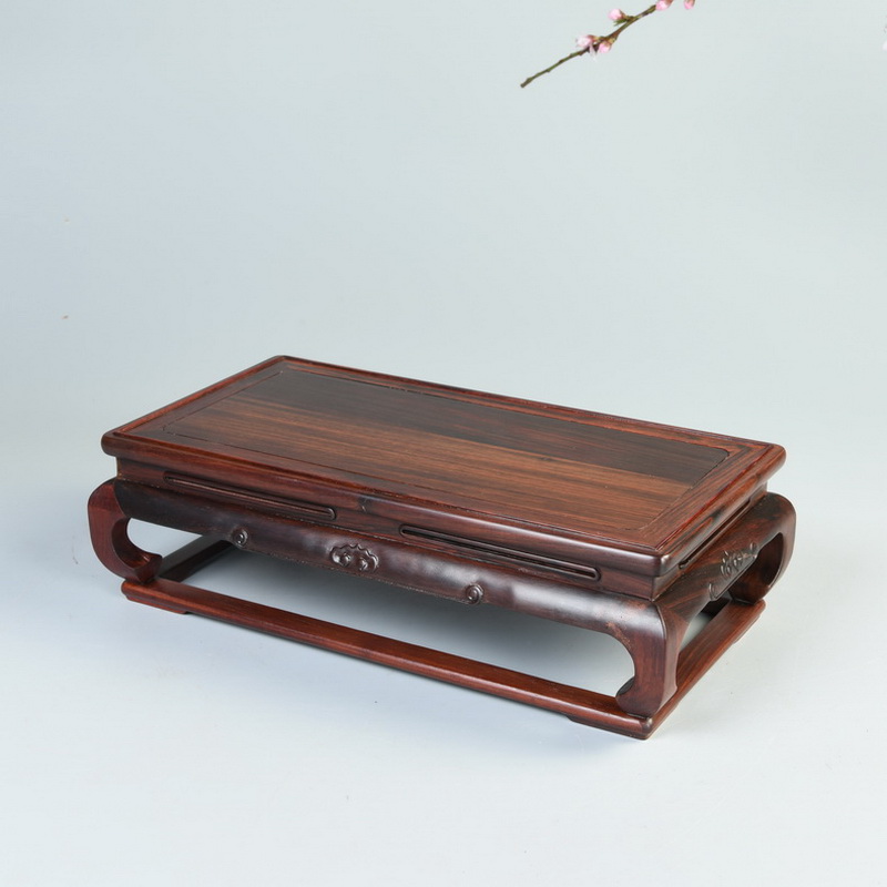 Pianology picking red mahogany acid branches treasure cage the glass base solid woodcarving figure of Buddha jade show cover box dust cover