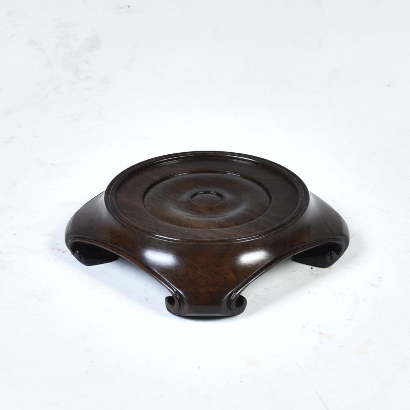 Ebony woodcarvings base monolith carving round base solid wood retro nature round place vases are it base