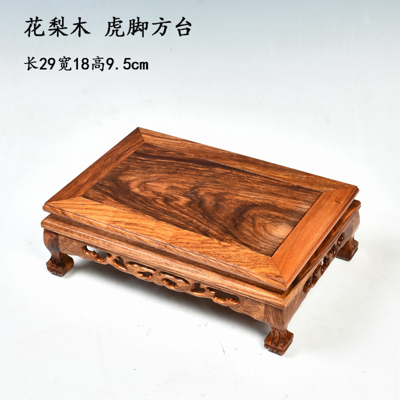 Hua limu miniascape of carve patterns or designs on woodwork annatto handicraft base base solid rectangular tank base wooden furnishing articles