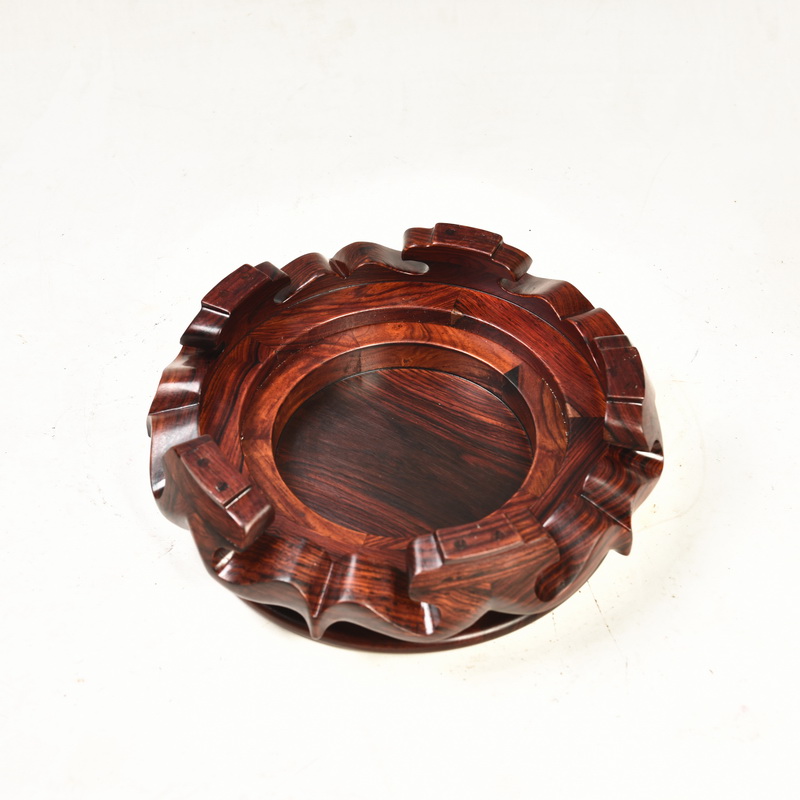 Red melon leng acid branches model of circular base solid wood Buddha base flowerpot vase base mahogany wood base