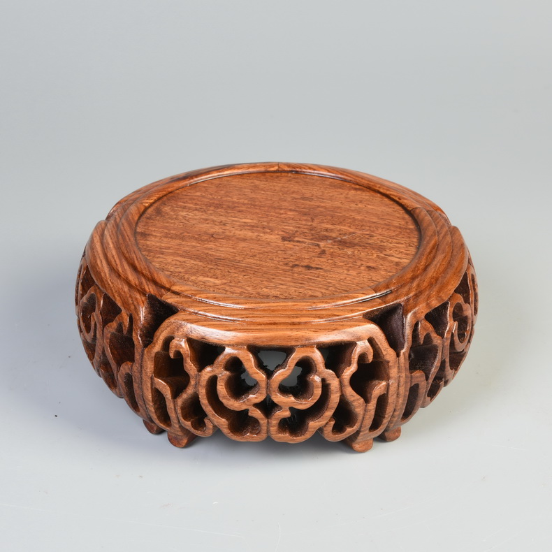 Redwood base rosewood carving clouds, what round base solid wood vases, incense burners are it tea base