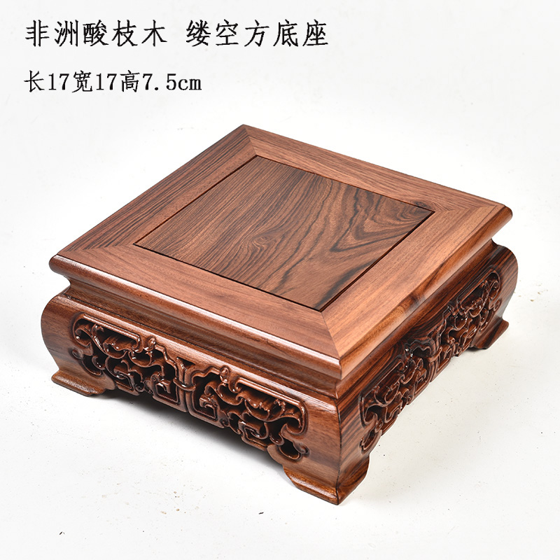 Redwood base solid wood rectangle jade stone furnishing articles planter base square for FoTai Buddha base