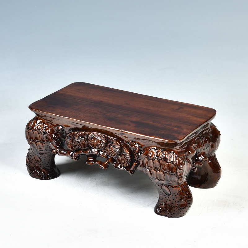 Samaras woodcarving songhua stone base solid rectangular flower miniascape base can be customized tea furnishing articles table