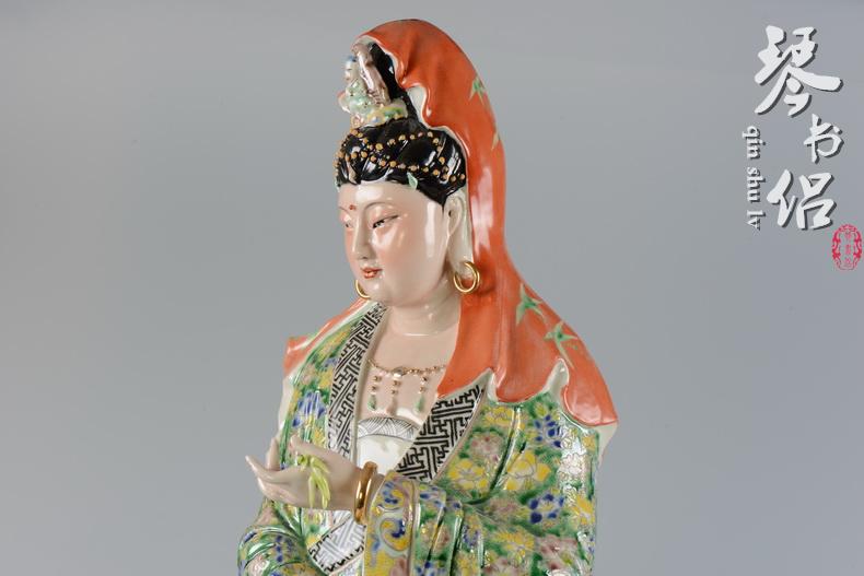 Pianology picking jingdezhen hand - made antique porcelain color dripping guanyin furnishing articles gifts