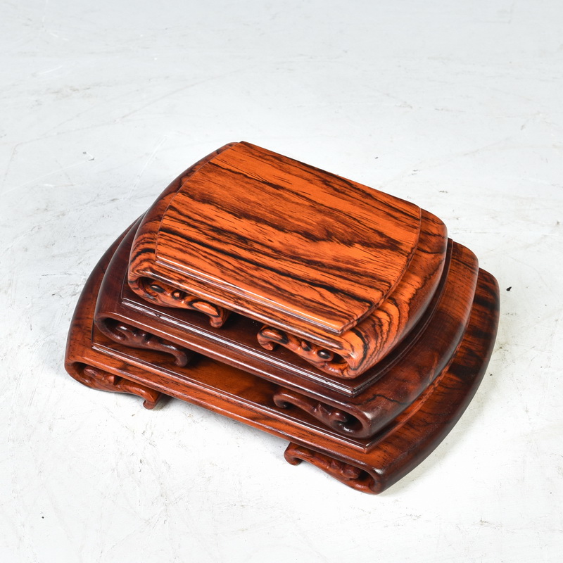 Pianology picking red mahogany base acid branch scroll base small square tea sets are it jade penjing base