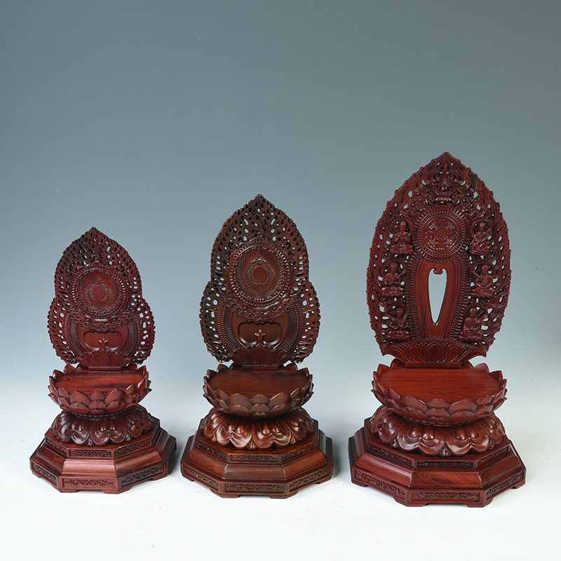 Solid wood crafts guanyin Buddha base Solid wood lotus base rounded carved Buddha furnishing articles household act the role ofing is tasted