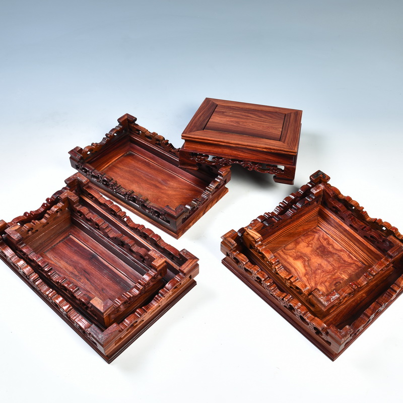 Pianology picking mahogany base rectangle flowers miniascape base solid wood square home decoration pastry base