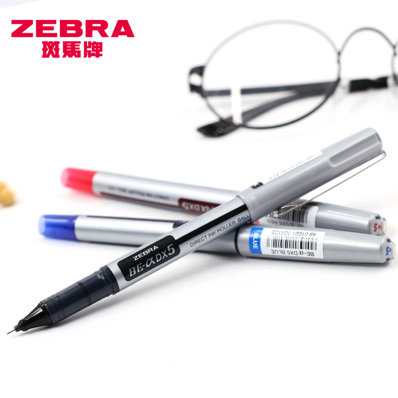 Japan ZEBRA Zebra straight liquid black water pen EX-JB4 DX5 needle tube ink pen full needle tube large capacity color ball signature pen water-based pen 0 5mm
