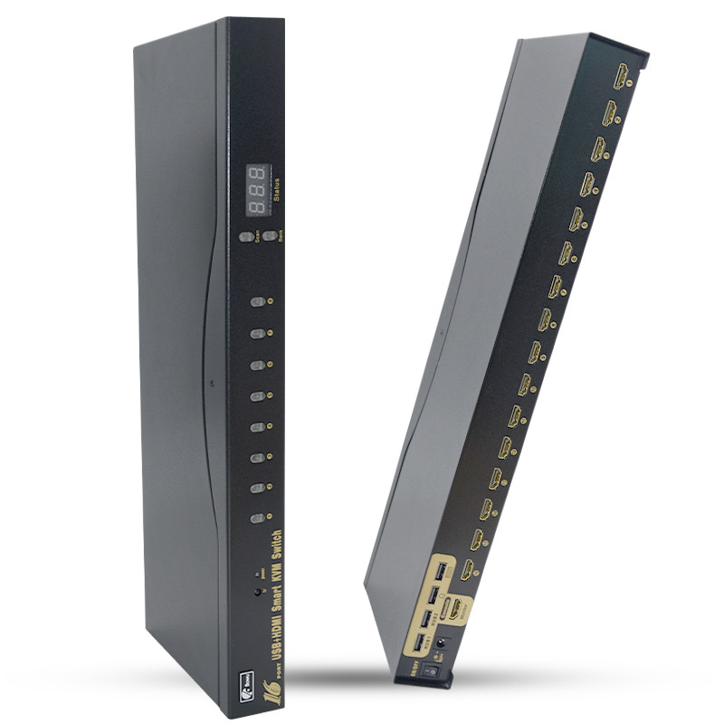 BOWU BW-HR161十六口KVM切换器：16台主机共用一屏的工程现实与瓶颈_电脑切换器_淘宝数码网