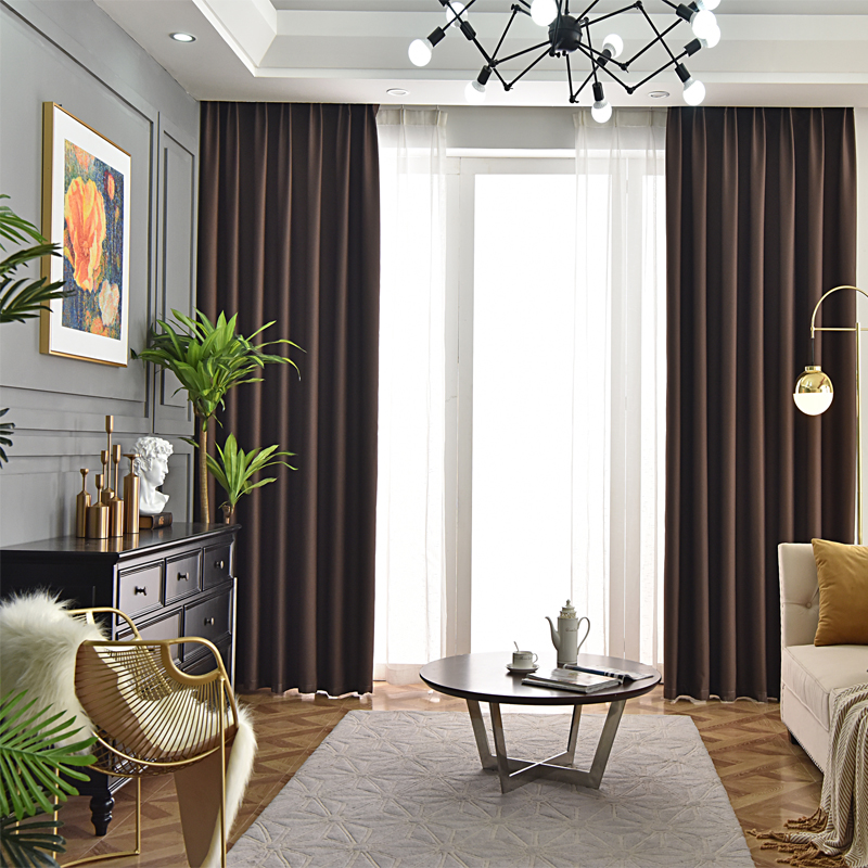 Full shading heat insulation sunscreen sound insulation thickened finished curtains Simple modern Bedroom bay window Balcony Living room fabric