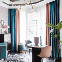 Nordic mink curtain light luxury color color color color Swan flannel living room bedroom silk velvet high-grade Atmosphere Simple