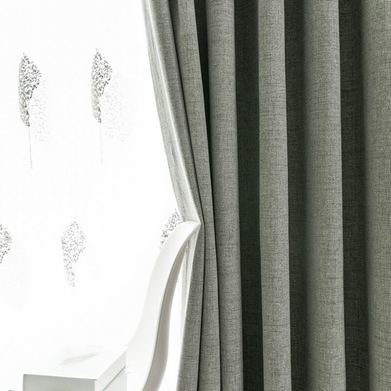 Full covering 99 % thickening shade and waterproof custom curtain fabric of modern Nordic pure linen bedroom