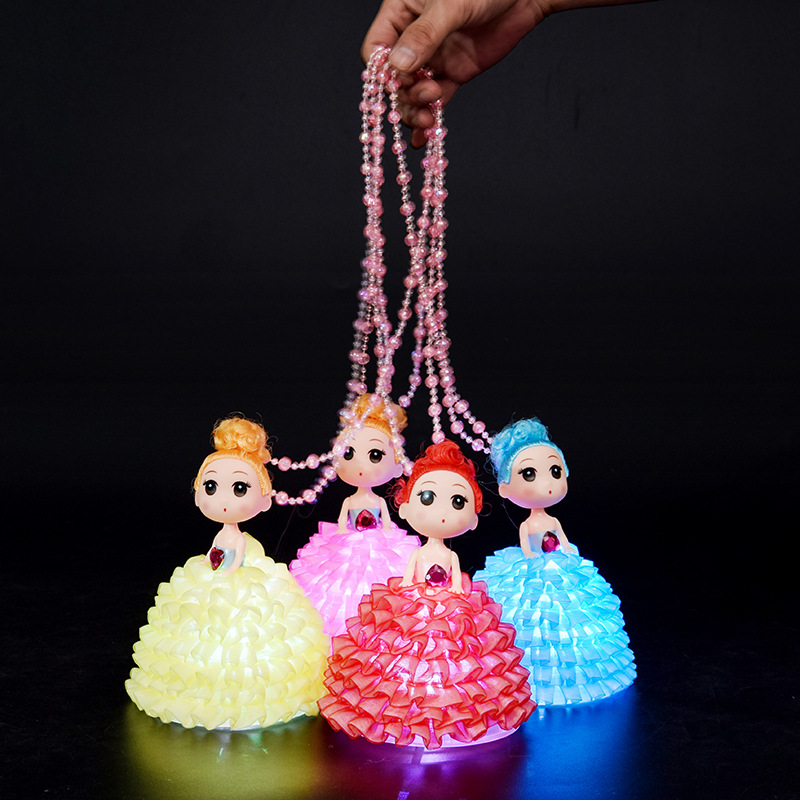 Necklace Doll Beads Necklace Children Toys Shine Dolls Handmade Doll Children Pendant Manufacturer Direct