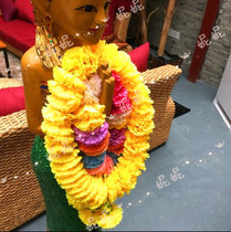 Thaï fabriqué à la main bague fleur de couleur doré anneau de fleur Sept colorant jaune rouge bleu violet émulé anneau de fleur dédié
