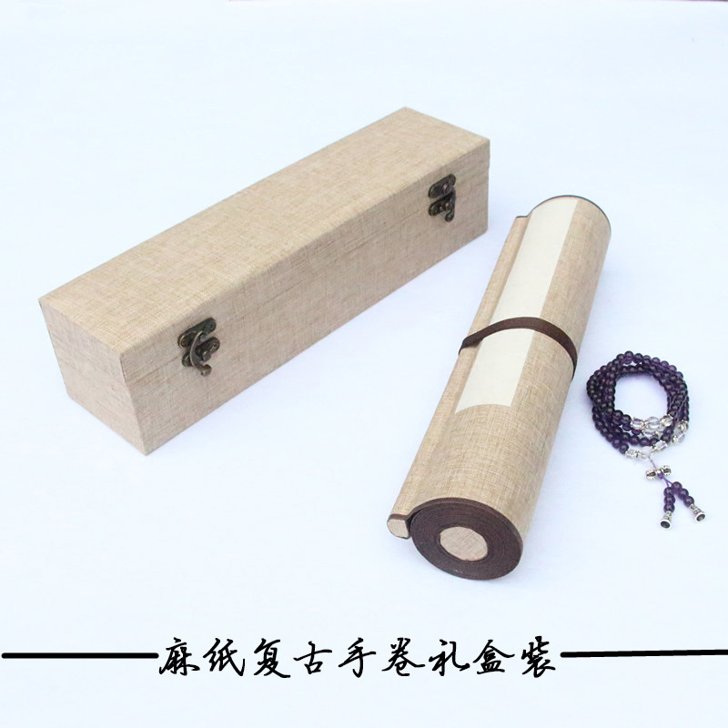 Hemp Paper Blank Scroll Raw Catharte Box Handscroll 30cm * 5m meter Calligraphy Country Painting Long Roll Manufacturer Direct