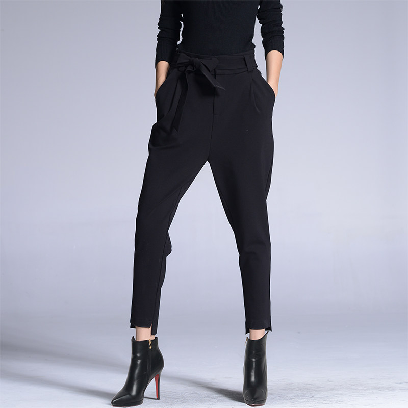 Van Donnie 2023 new Harun pants women's spring and autumn season Korean version of slim foot pants big code loose lady 90% pants-Taobao