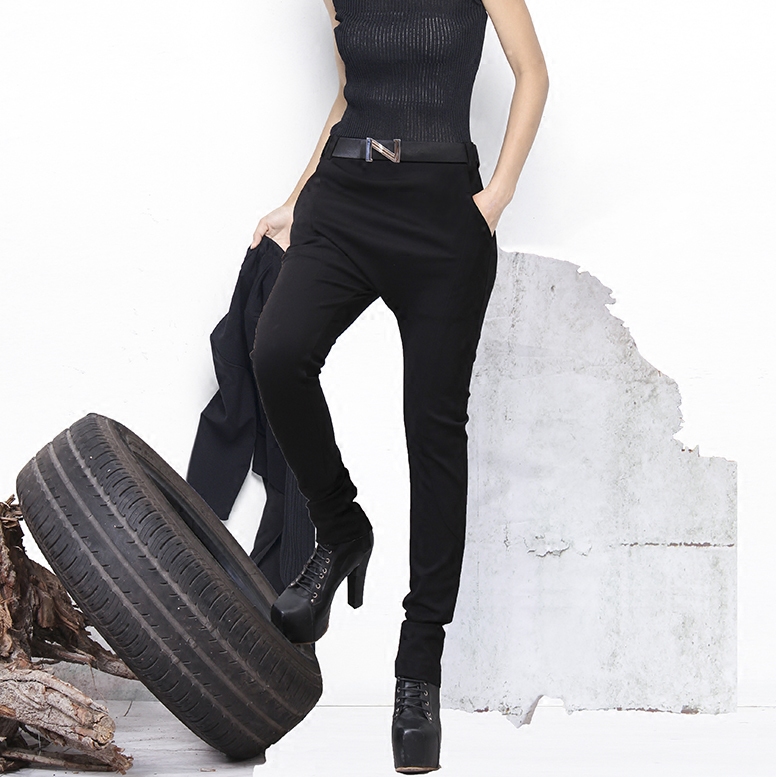 Vandoni autumn new Harlan pants women's pants pipe pants small slim black casual bottoming slack pants