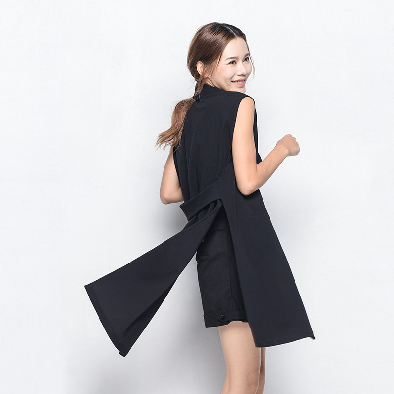 Fandoni 2023 new suit vest women's spring mid-length vest coat large size slim temperament vest