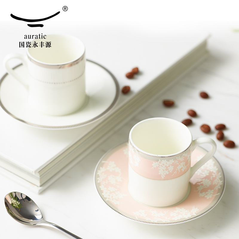 The porcelain yongfeng source fine ceramic espresso cups and saucers ceramic decal printing cup small and pure and fresh