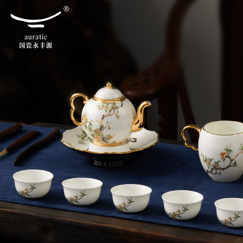 The porcelain Mrs Yongfeng source porcelain pomegranate home 2 head of household 220 ml pot of tea tea ceramic teapot