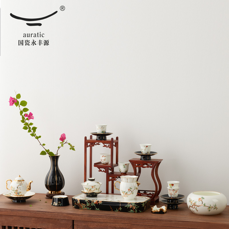 The porcelain yongfeng source pomegranate home 12 pulled tea set master cups and saucers gift box packaging