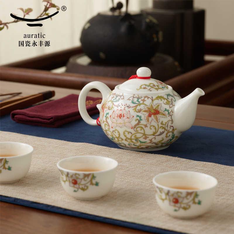 The porcelain yongfeng source appropriate charge 16 head kung fu tea set tea service of a complete set of The teapot teacup tea tray