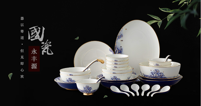 The porcelain Mr Yongfeng source porcelain sea pearl 29 ceramic tableware suit dishes dishes in a spoon, head of The household