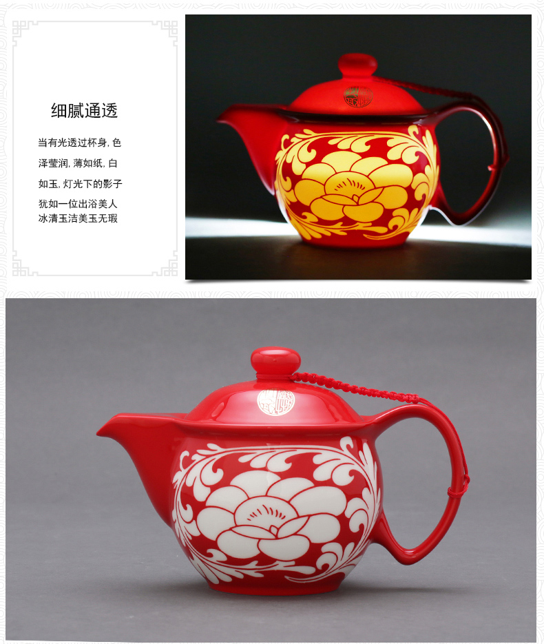 The porcelain yongfeng source every glaze of carve patterns or designs on woodwork cup teapot tea tray was pu 'er tea set of a complete set of ceramic tea cups