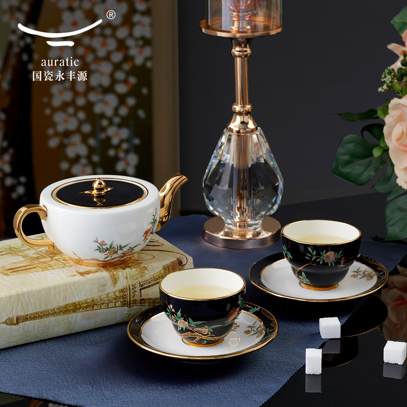 The porcelain Mrs Yongfeng source porcelain pomegranate home 6 head ceramic cups suit Chinese pot of tea