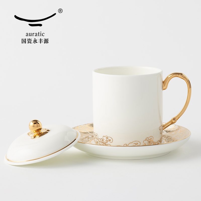 The porcelain Mr Yongfeng source porcelain sea pearl ceramic keller water cup with cover cup office meeting