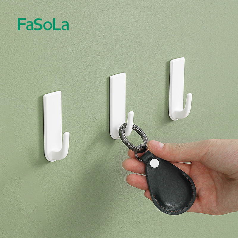 Fasola Long Strip Hook with Strong Adhesive, No-Drill Multifunctional Wall-Mounted Hook for Home Use