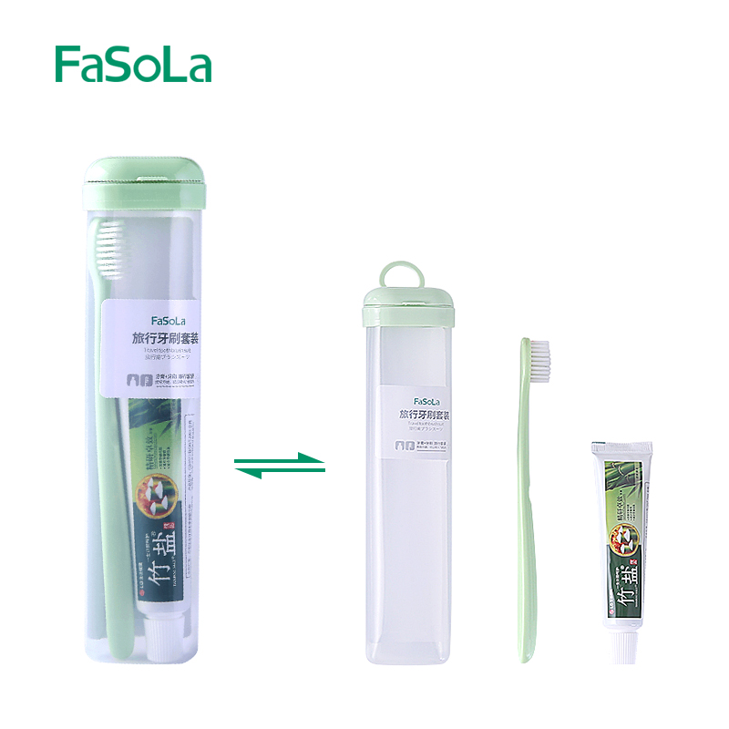 Travel toothbrush suit portable composition Folding Toothbrush Toothpaste Tooth box Three sets of travel supplies to wash with