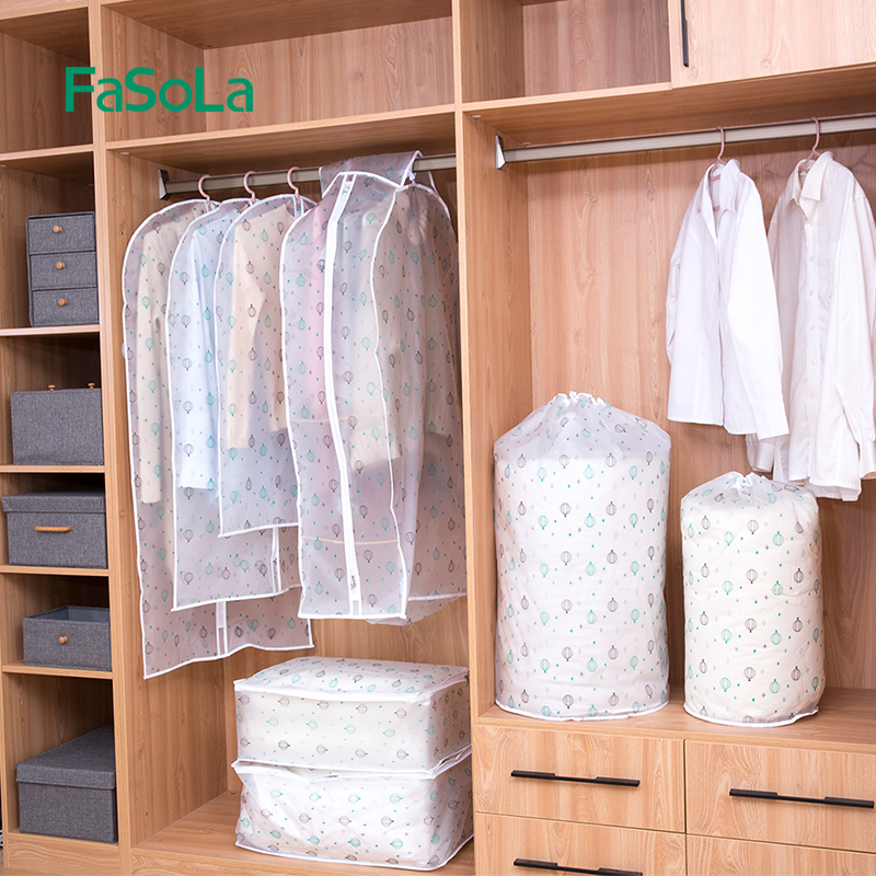 Solid cover clothes cover Dust Cover Hanger Hanging Type Home Transparent Totally Enclosed Mildew Proof Coat Dust Bag Hanging Bag