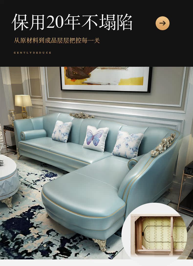 Song of Mông Cổ và châu Âu sofa da phong cách sau khi lớp đầu tiên của phòng khách hiện đại sofa góc sofa căn hộ nhỏ nhẹ da sang trọng - Ghế sô pha ghe sofa dep