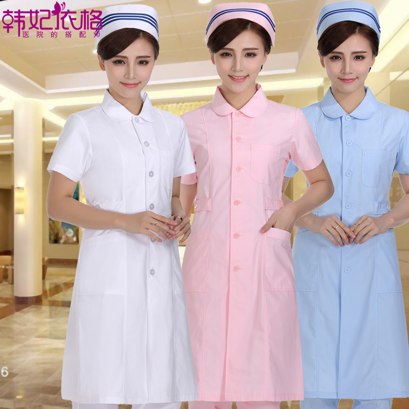 Han Fei Yige Nurse suit Short-sleeved slim-fit summer white coat Dental pharmacy doctor Doctor beauty suit overalls