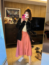 2020 Opening Spring Teenage Girl Storm Sweet Heart Micro-Intoxicated Grapefruit 100 Pleats Half Body Dress Woman