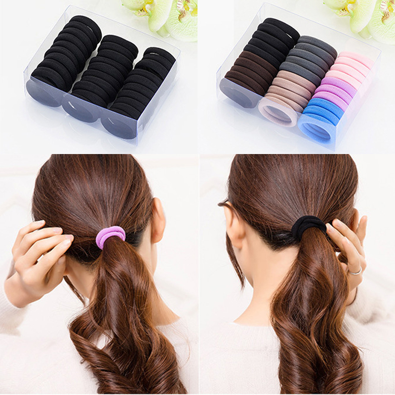 Rubber band hair ring black simple female tie head rope tied hair holster Female tie hair net red leather band hair ring headdress