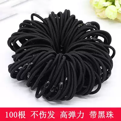 Small rubber band female hair tie high elasticity and durable hair tie hair ring Children's black rubber band does not hurt hair headband
