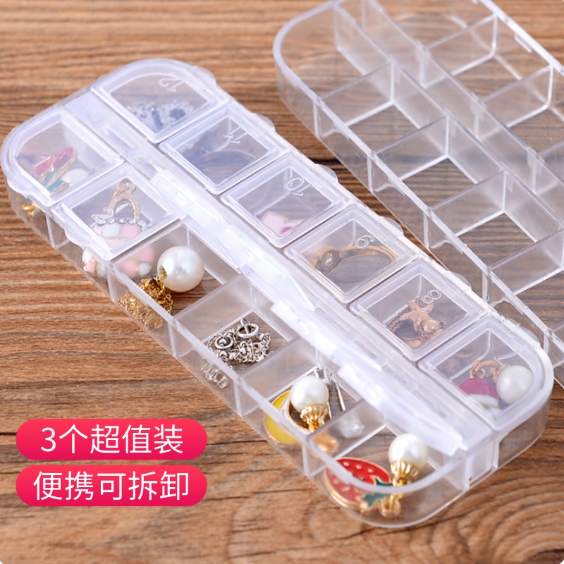 Earring storage box Multi-function artifact necklace earring box transparent high-end plastic earring jewelry storage jewelry box
