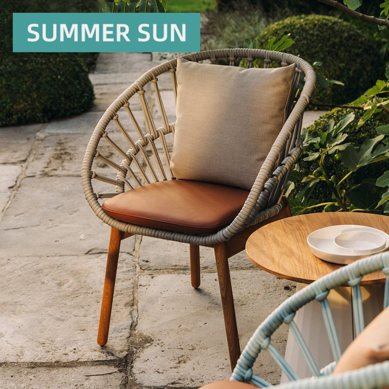 Nordic Outdoor Sofa Leisure Hotel Designer Balcony Like house furniture Villa Rope Choreographer Sofa Tea Table Combinations