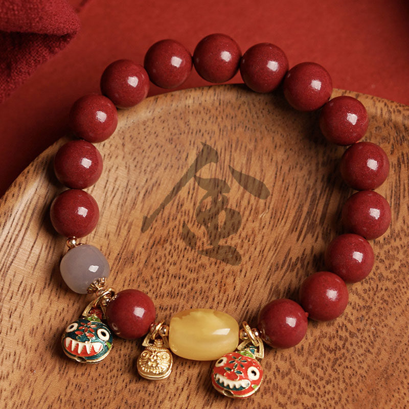 朱砂官方旗舰店正品吞金兽手链本命年虎年手串女一家三口吉祥礼物