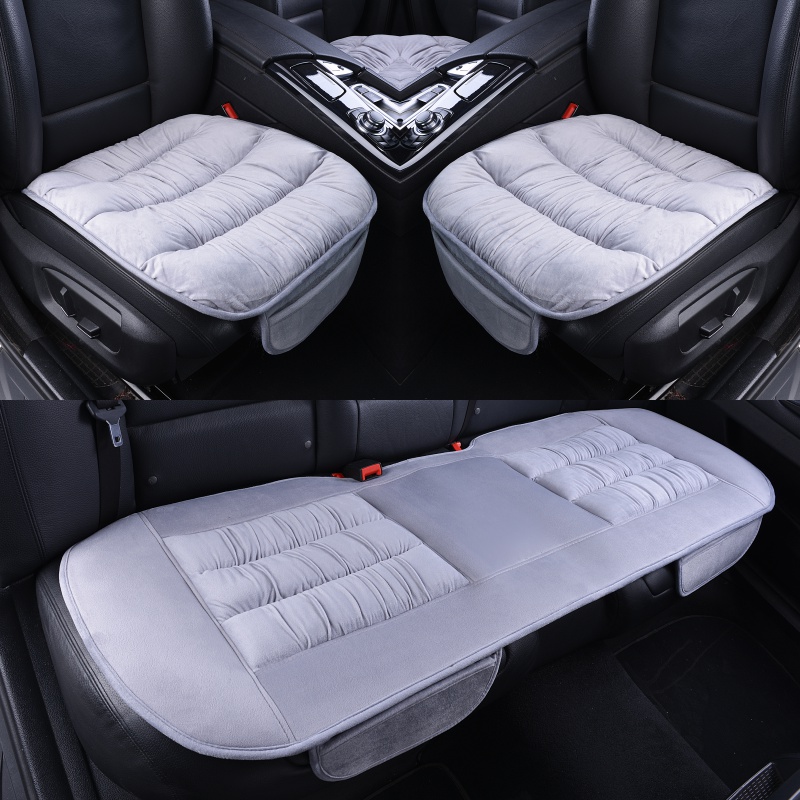 Car Cushions Winter Short Plush Three Sets Warm Single Seat No Backrest New Thickened Car Mat Single Fart Cushion
